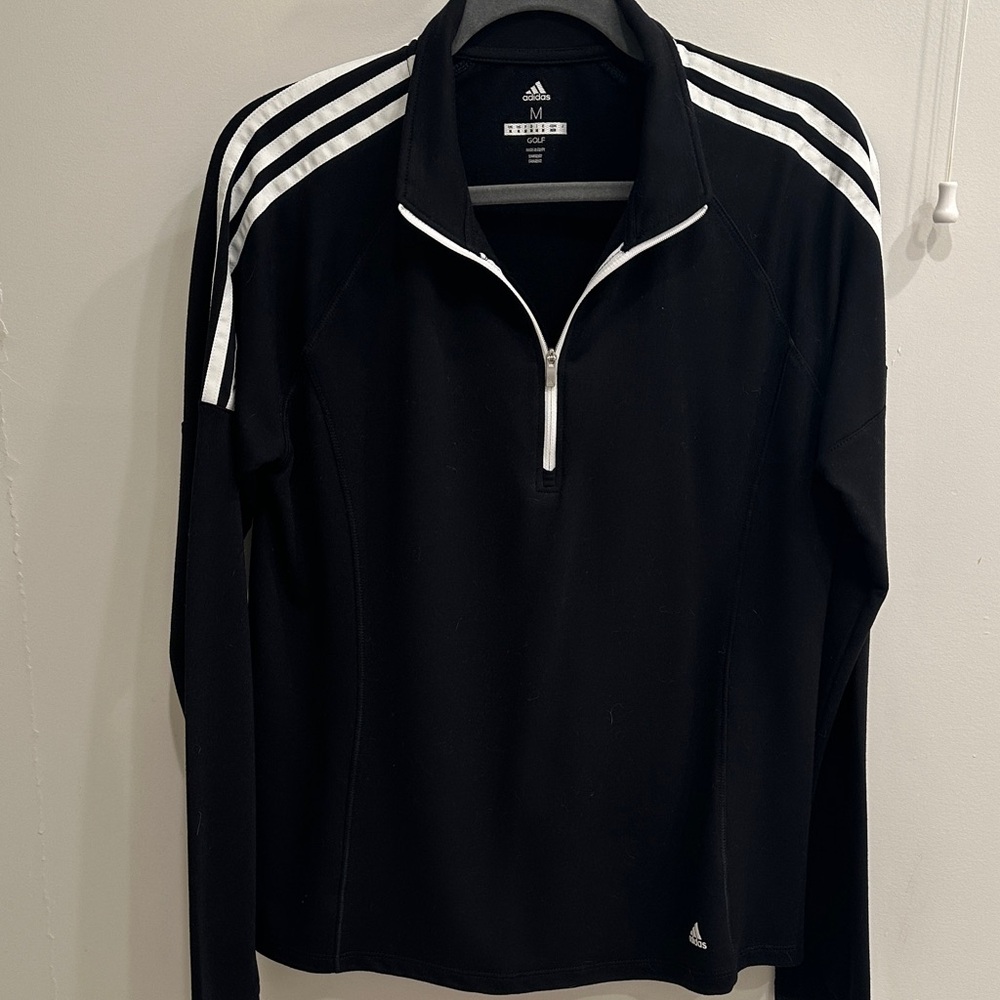 Adidas Black Long Sleeve with White Stripes